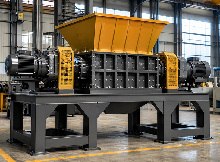 NovaGen heavy-duty twin-shaft industrial shredder manufactured in China